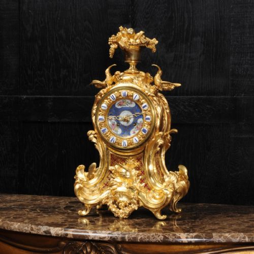fig 5. Early Ormolu Antique French Rococo Clock by Lerolle, Paris