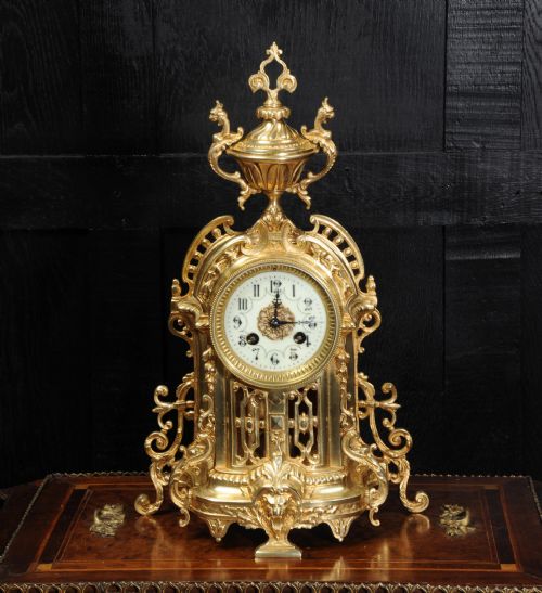 fig 1. Antique French Gilt Bronze Clock by Samuel Marti