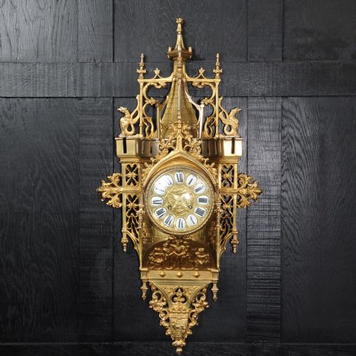 fig 2. Gothic Large Bronze Antique French Wall Clock