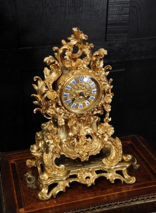 fig 3. Early Japy Freres Antique French Ormolu Rococo Clock