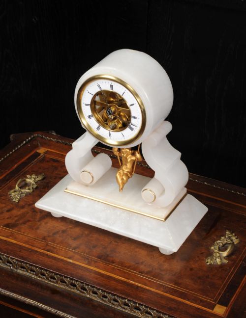 fig 3. Rare Eugéne Farcot Cherub On A Swing Boudoir Clock Antique French
