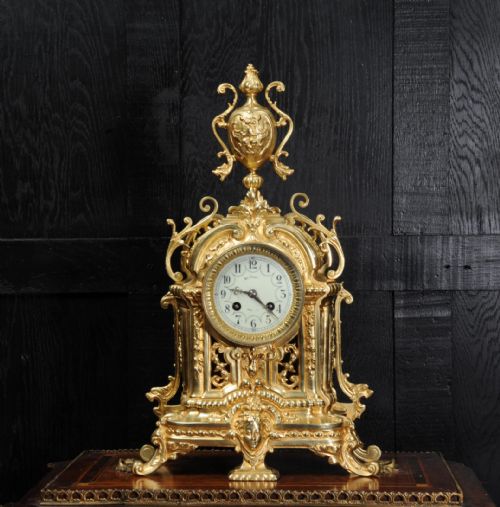 fig 1. Japy Freres Antique French Gilt Bronze Clock