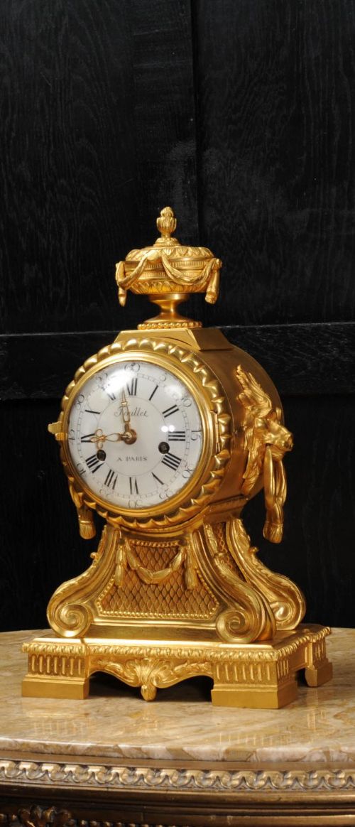 Early Ormolu Drum Head Clock ~ Antoine Foullet (1710 - 7775)