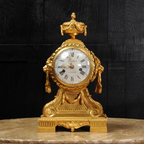 fig 1. Early Ormolu Drum Head Clock ~ Antoine Foullet (1710 - 7775)