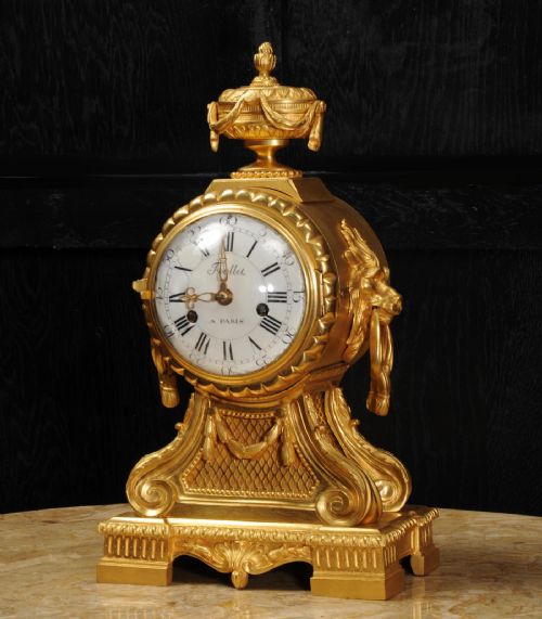 fig 4. Early Ormolu Drum Head Clock ~ Antoine Foullet (1710 - 7775)