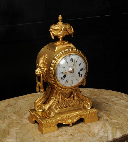 fig 5. Early Ormolu Drum Head Clock ~ Antoine Foullet (1710 - 7775)