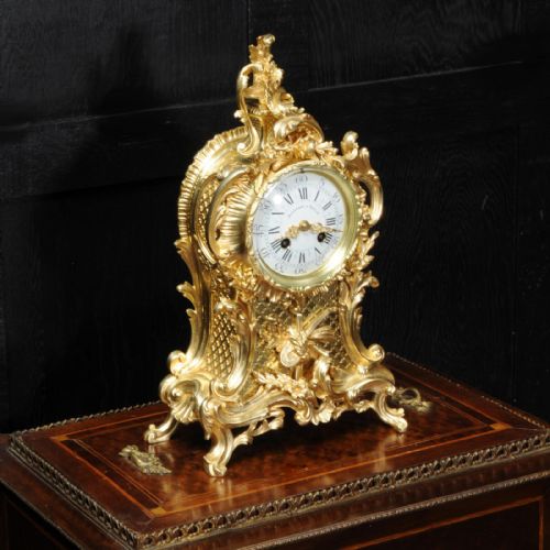 fig 2. Antique French Gilt Bronze Rococo Clock by Vincenti et Cie