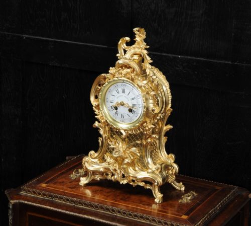 fig 4. Antique French Gilt Bronze Rococo Clock by Vincenti et Cie