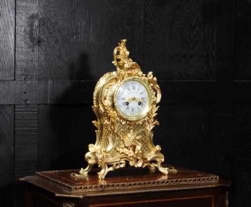 fig 5. Antique French Gilt Bronze Rococo Clock by Vincenti et Cie