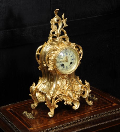 fig 1. Antique French Gilt Bronze Rococo Clock