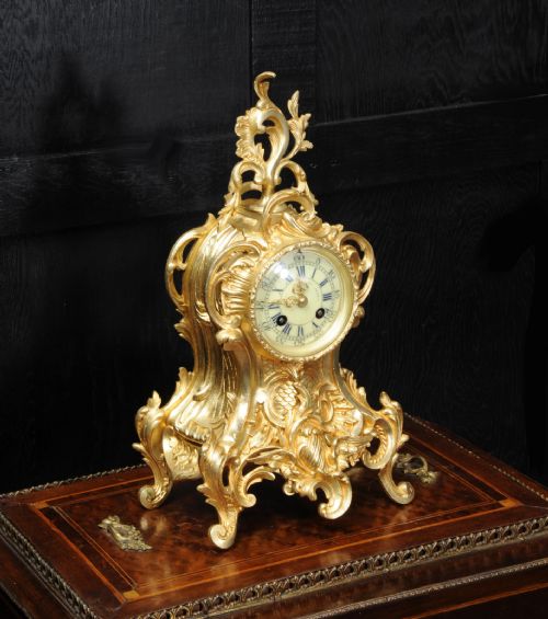 fig 3. Antique French Gilt Bronze Rococo Clock