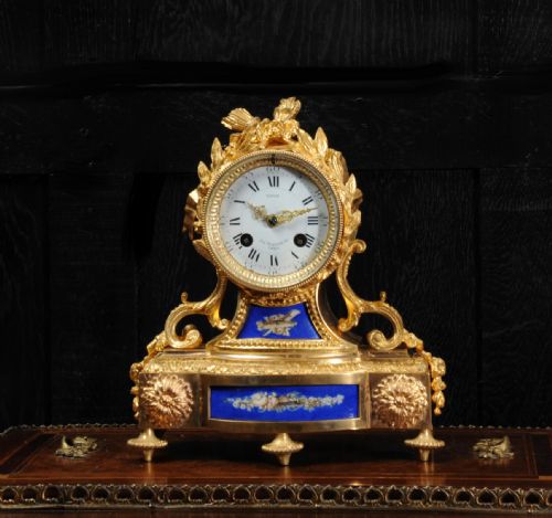 fig 1. Japy Freres Ormolu and Porcelain Antique Boudoir Clock