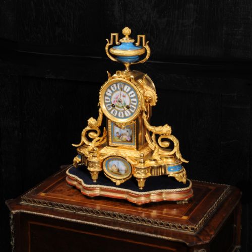 fig 2. Japy Freres Ormolu and Sevres Porcelain Antique French Clock