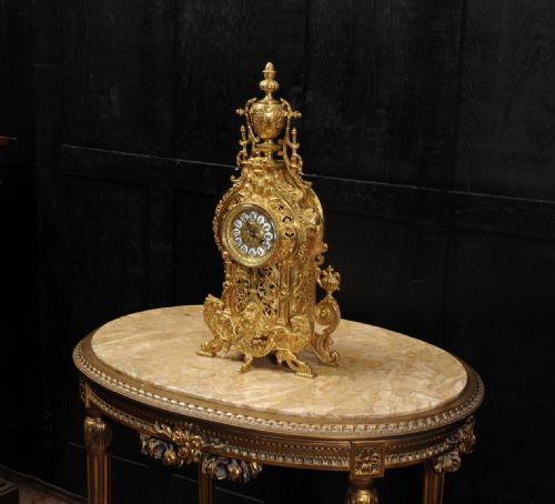 fig 2. Large Antique French Gilt Bronze Baroque Clock