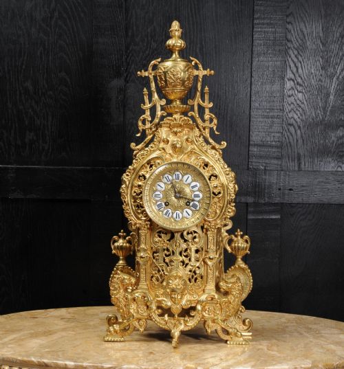 fig 3. Large Antique French Gilt Bronze Baroque Clock