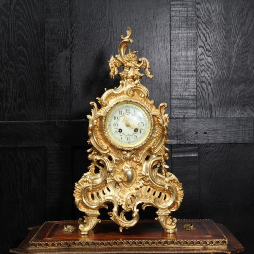 fig 1. Large Antique French Rococo Gilt Bronze Clock