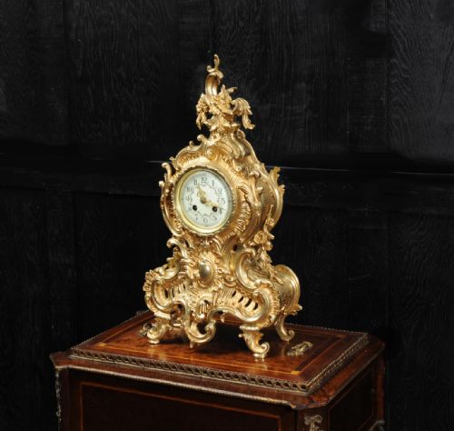 fig 2. Large Antique French Rococo Gilt Bronze Clock