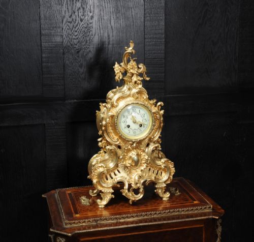 fig 3. Large Antique French Rococo Gilt Bronze Clock