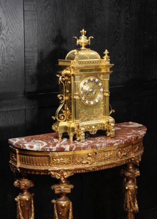 fig 3. Large Antique French Gothic Gilt Bronze Clock