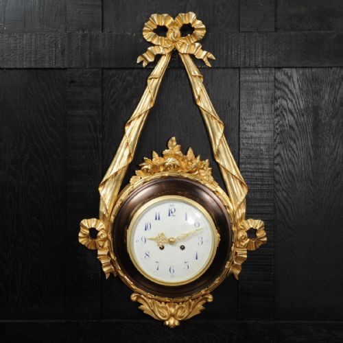 fig 1. Louis XVI Ormolu and Bronze Cartel Wall Clock ~ very large
