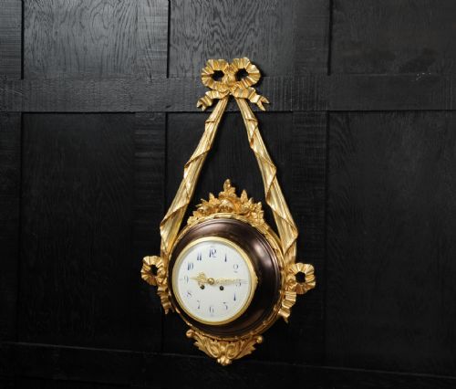 fig 2. Louis XVI Ormolu and Bronze Cartel Wall Clock ~ very large