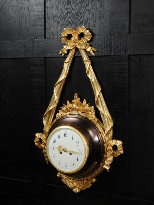 fig 3. Louis XVI Ormolu and Bronze Cartel Wall Clock ~ very large