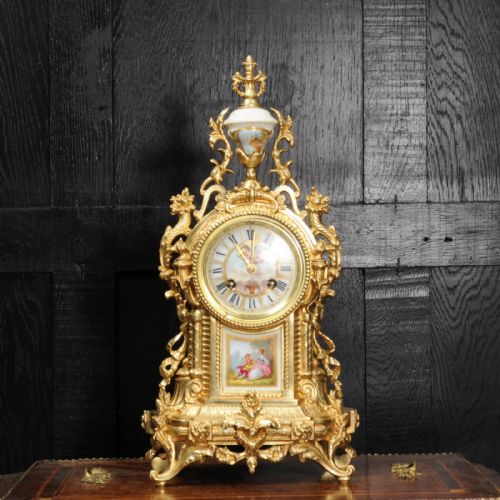 fig 1. Antique French Ormolu and Sevres Porcelain Clock