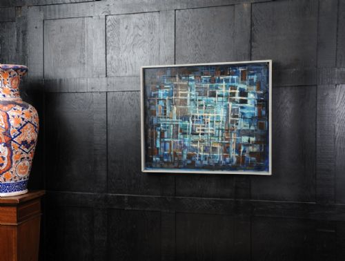 ORIGINAL MID CENTURY ABSTRACT OIL PAINTING BY WILLIAM ERNST BURWELL FRSA - ADDITIONAL PHOTO 2