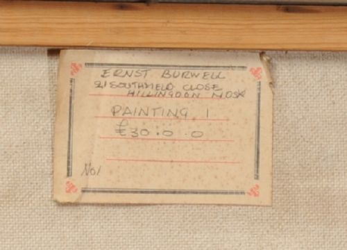 ORIGINAL MID CENTURY ABSTRACT OIL PAINTING BY WILLIAM ERNST BURWELL FRSA - ADDITIONAL PHOTO 4
