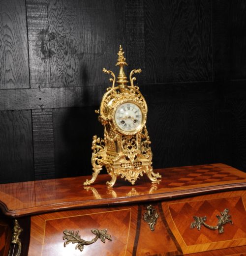 fig 2. Antique French Gilt Bronze Baroque Boudoir Clock