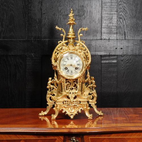 fig 3. Antique French Gilt Bronze Baroque Boudoir Clock