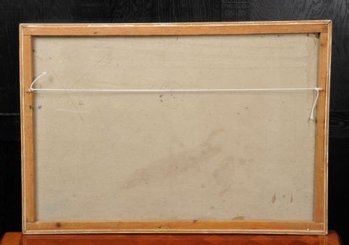 LARGE ORIGINAL MIDCENTURY ABSTRACT OIL PAINTING BY WILLIAM ERNST BURWELL FRSA - ADDITIONAL PHOTO 2