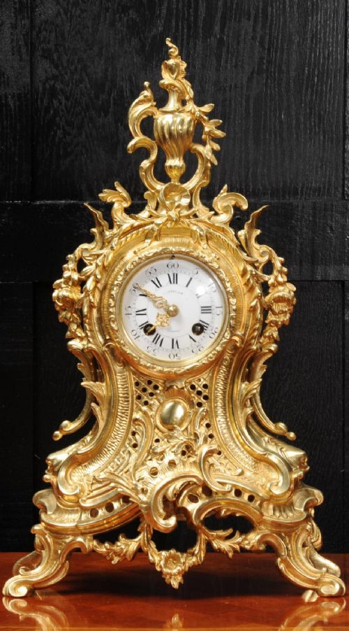 Antique French Gilt Bronze Rococo Clock