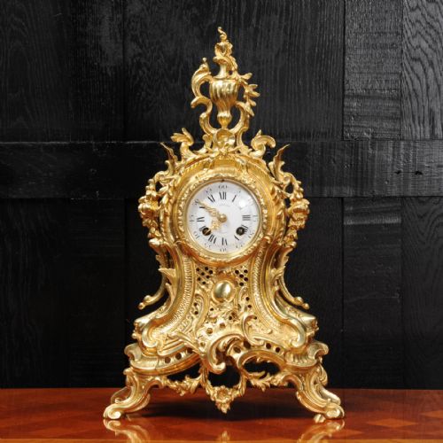 fig 1. Antique French Gilt Bronze Rococo Clock