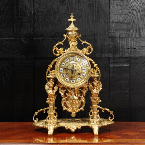 fig 2. Japy Freres Baroque Portico Table Clock with Visible Pendulum