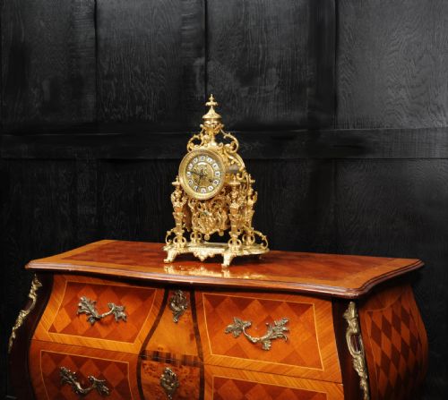 fig 3. Japy Freres Baroque Portico Table Clock with Visible Pendulum