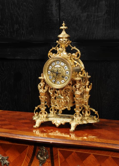 fig 4. Japy Freres Baroque Portico Table Clock with Visible Pendulum