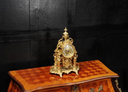 fig 5. Japy Freres Baroque Portico Table Clock with Visible Pendulum