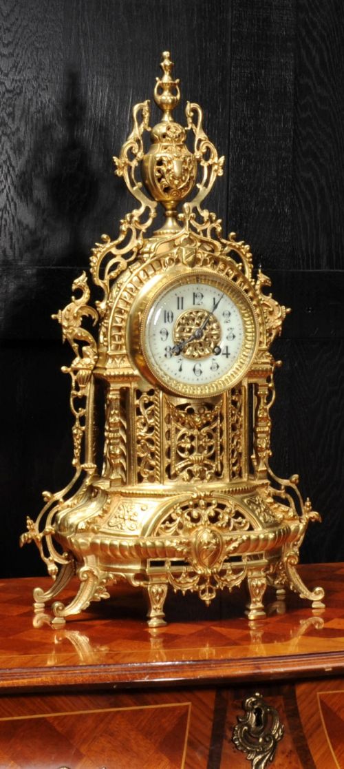 Antique French Gilt Bronze Baroque Clock
