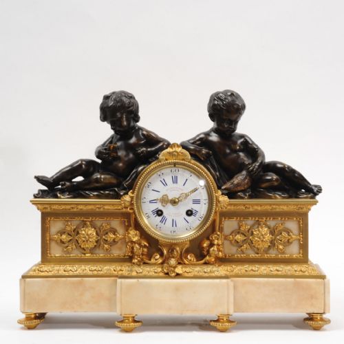 Early Bronze and Ormolu Antique French Clock by Charpentier of Paris