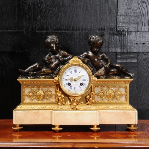 fig 1. Early Bronze and Ormolu Antique French Clock by Charpentier of Paris