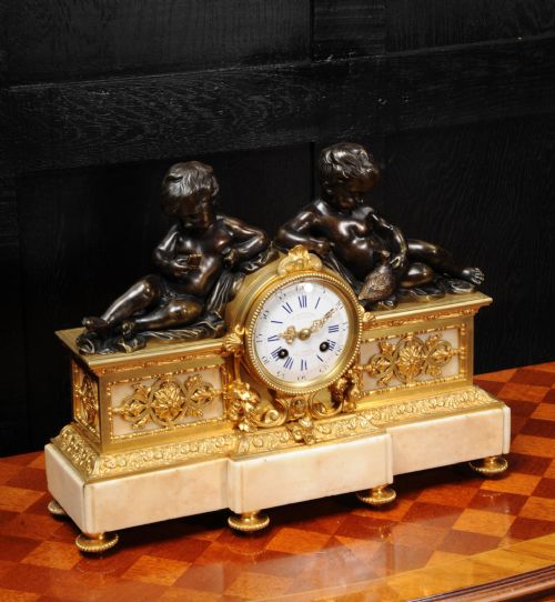 fig 2. Early Bronze and Ormolu Antique French Clock by Charpentier of Paris