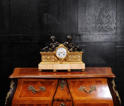 fig 3. Early Bronze and Ormolu Antique French Clock by Charpentier of Paris
