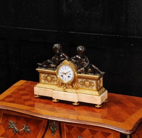 fig 4. Early Bronze and Ormolu Antique French Clock by Charpentier of Paris