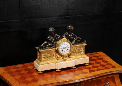 fig 5. Early Bronze and Ormolu Antique French Clock by Charpentier of Paris