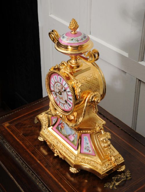 fig 2. Japy Freres Ormolu and Sevres Porcelain Boudoir Clock