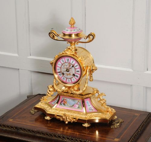 fig 3. Japy Freres Ormolu and Sevres Porcelain Boudoir Clock