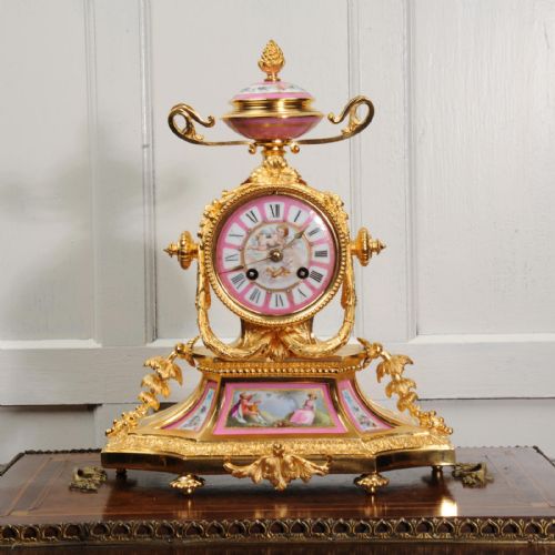 fig 4. Japy Freres Ormolu and Sevres Porcelain Boudoir Clock