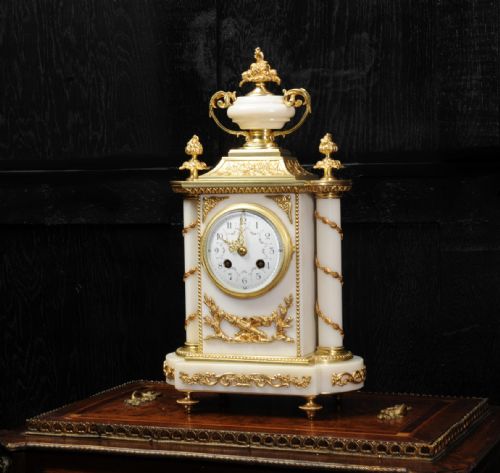 fig 1. Ormolu and White Marble Boudoir Clock