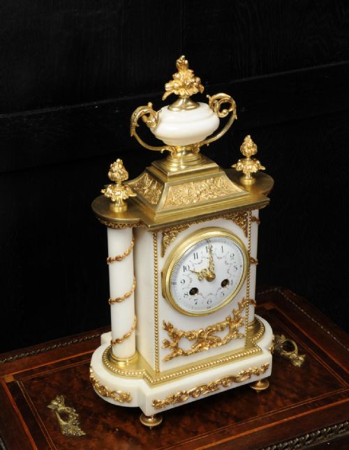 fig 3. Ormolu and White Marble Boudoir Clock